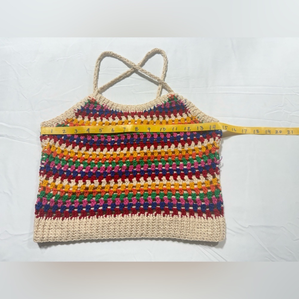 A FATHER'S LOVE Multicolor Crochet Halter Top size S - Picture 12 of 13
